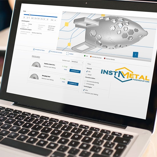 Laptop using a special programme to make metal parts