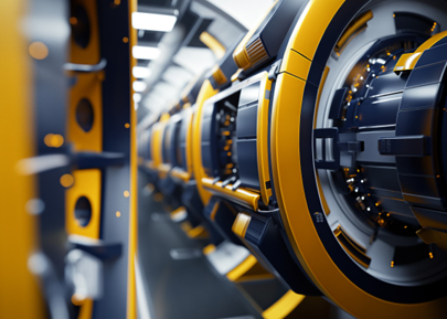 Zoomed in image of large machine part