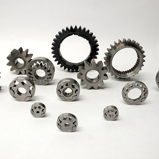 Twelve small metal component parts