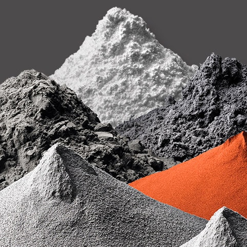 Piles of powder in grey, white and orange (1)